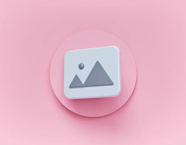 Minimal Image Gallery Icon Symbol Rendering — Stock Photo, Image