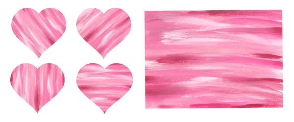 Set Von Elementen Für Design Valentinstag Herzen Isoliert Auf Weißem — Stockfoto