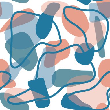 Soyut, pürüzsüz desenli, elle çizilmiş pastel mavisi lekeli, beyaz arka planda koyu pembe. Organik arka plan. Kumaş ve ambalaj tasarımı üzerine baskı yapmak için.