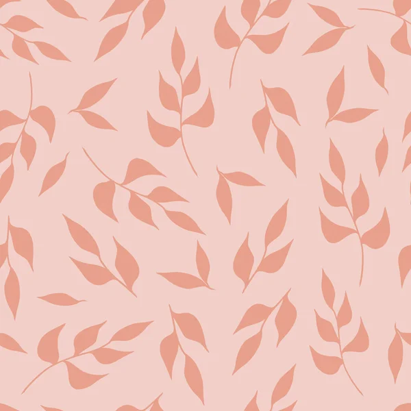 Foliage seamless minimalistic background. Beige leaves background. Abstract simple pattern of nature leaves. For printing on fabric, design of cards, wrapping paper.