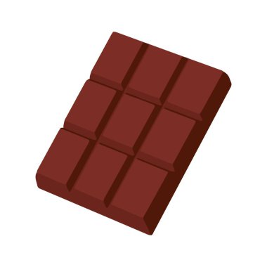 İzole edilmiş ikon, en az çikolata, çizgi film vektör çizimi. Geometrik çikolata.