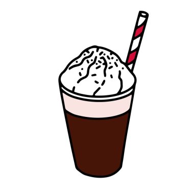 Bir bardak buzlu içecek. Kahve frappe.