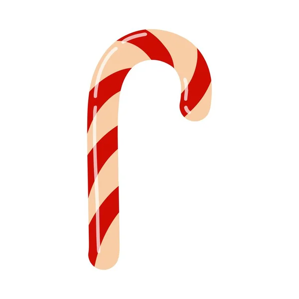 Striped Christmas candy. Cartoon style. — Stock Vector