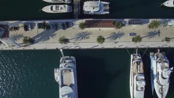 Luftaufnahme von porto montenegro. tivat Stadt. — Stockvideo