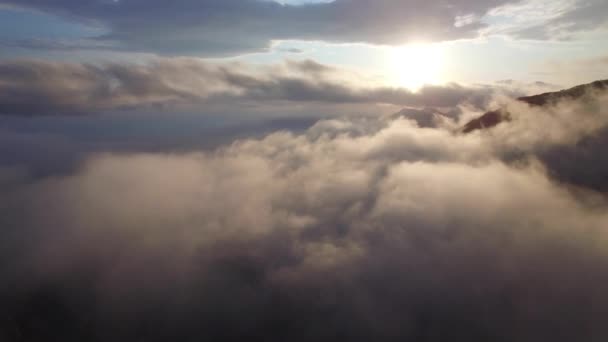 Luchtfoto boven de wolken — Stockvideo