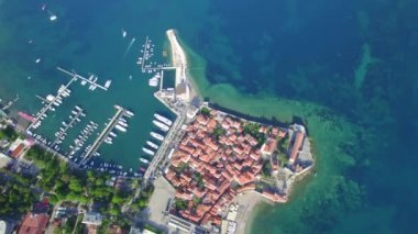 Karadağ 'da Eski Budva' nın Hava Görüntüsü.
