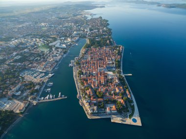 Aerial view of the old city Zadar. clipart
