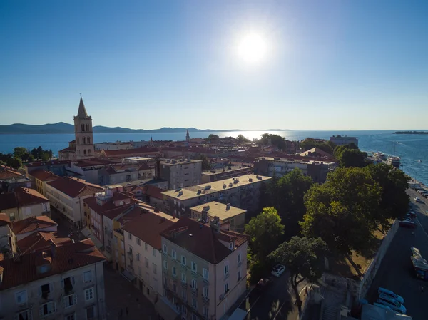 Widok z lotu ptaka starego miasta Zadar. — Zdjęcie stockowe