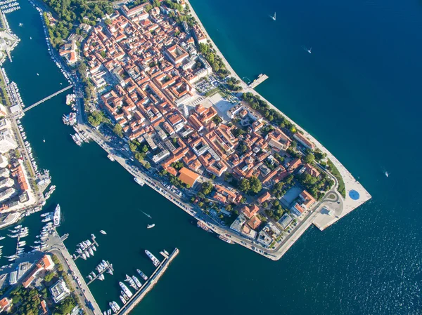 Eski şehir Zadar havadan görünümü. — Stok fotoğraf