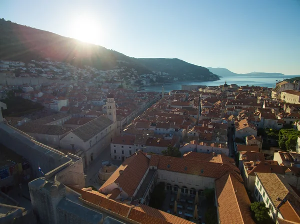 Aerial view of the old city Dubrovnik — Stock Photo, Image