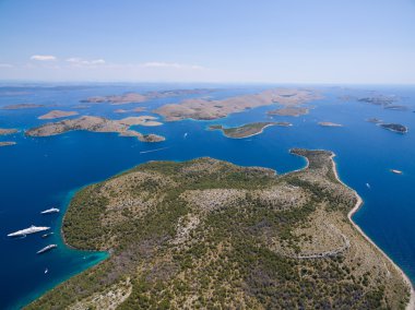 Milli Parkı Kornati havadan görünümü.