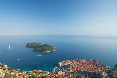 Old Town Dubrovnik, Lokrum Adası ve deniz manzara
