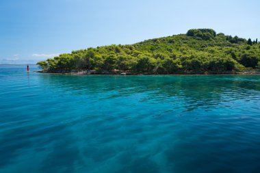 Hırvatistan Dugi Otok adanın kıyısında.