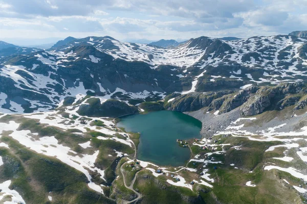 Lac Kapetanovo au Monténégro, dans le nord du pays, vue aérienne — Photo