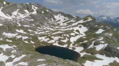 Manito lake in Montenegro in the spring, aerial view