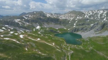Kapetanovo lake in Montenegro in the spring, aerial view