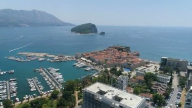 Karadağ 'da Eski Budva' nın Hava Görüntüsü.