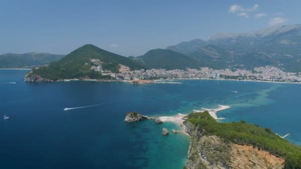 Vista aérea de Old Budva en Montenegro. — Vídeos de Stock