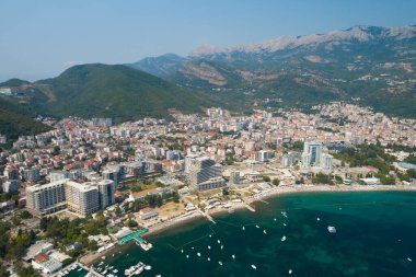 Karadağ 'da Eski Budva' nın Hava Görüntüsü.