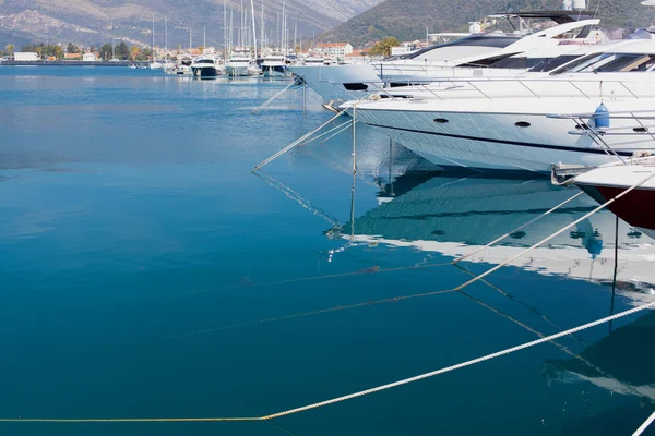 Yachts in the marina Porto Montenegro — Stock Photo, Image
