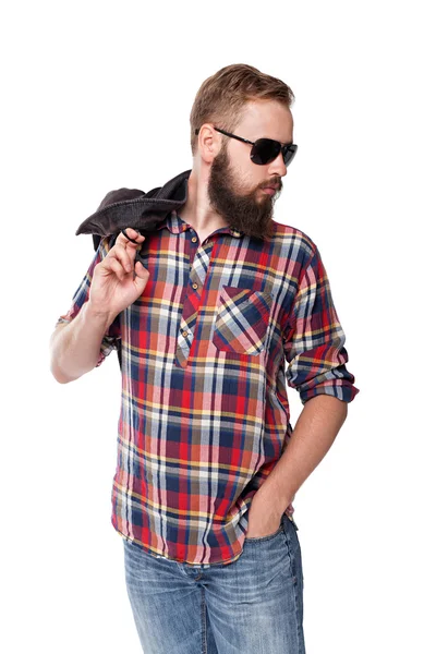 Joven atractivo hombre posando en gafas de sol —  Fotos de Stock