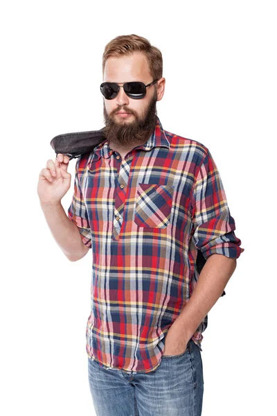 Young attractive man posing in sunglasses — Stock Photo, Image