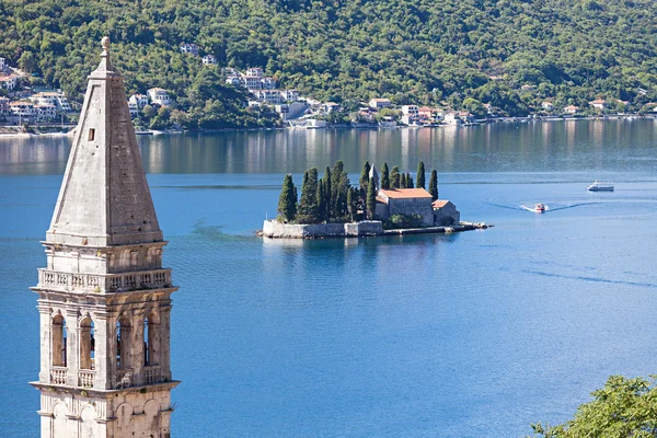 Seascape, Monastery on the island in Perast — Stock Photo, Image