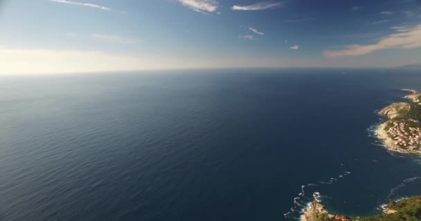 Aerial view of Old Town of Dubrovnik — Stock Video