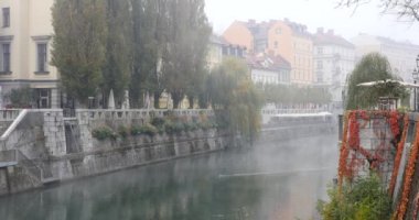 Ljubljanica Nehri'nin ve binaların içinde belgili tanımlık geçmiş