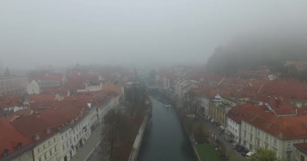 Flygfoto över Ljubljana — Stockvideo