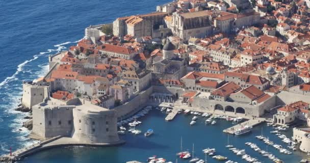 Top view of Old Town of Dubrovnik — Stock Video