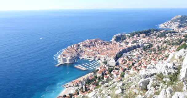 Top view of Old Town of Dubrovnik — Stock Video