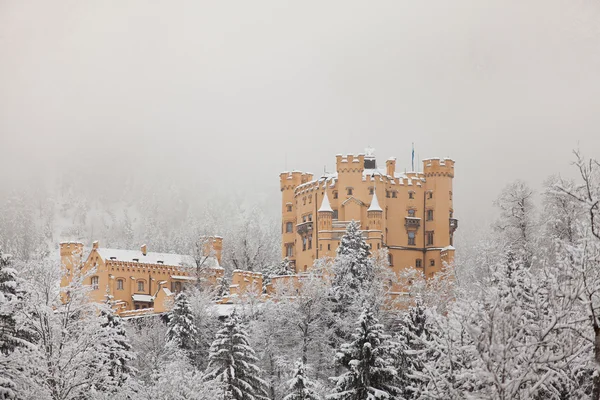 Castillo de Hohenschwangau en paisaje invernal — Foto de Stock