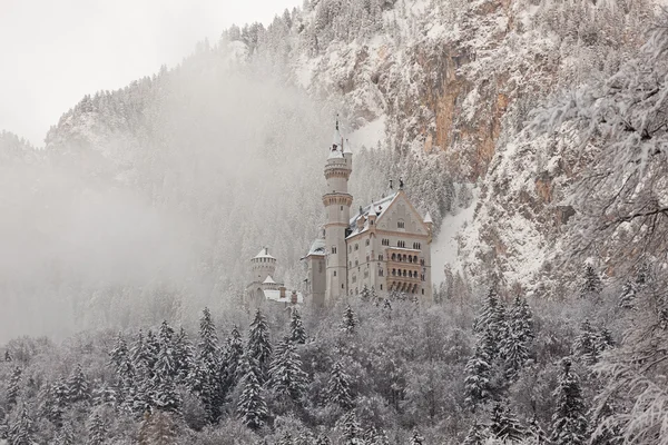 Castelo de Neuschwanstein na paisagem de inverno — Fotografia de Stock