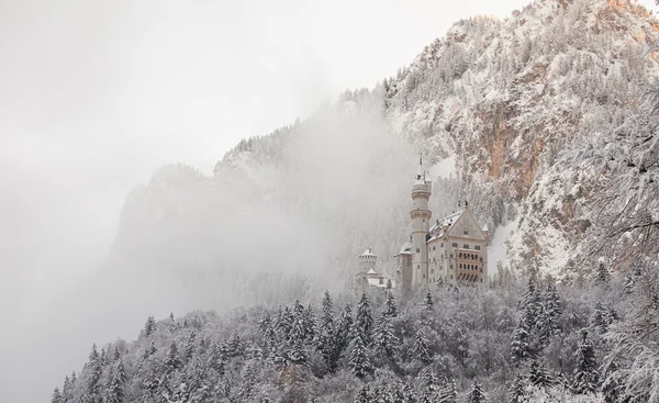 Castillo de Neuschwanstein en paisaje invernal —  Fotos de Stock