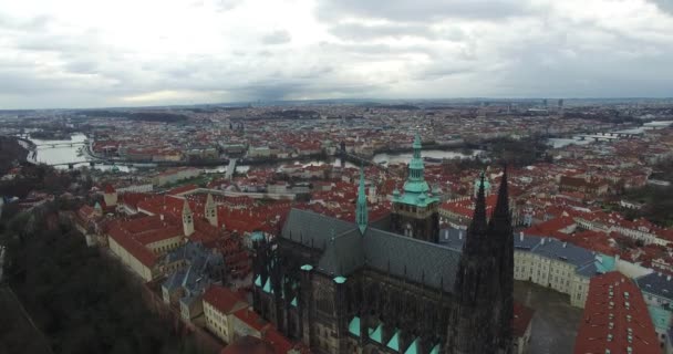 letecký pohled na Prahu, Českou republiku.
