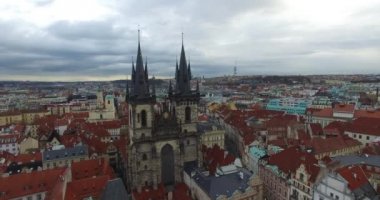 Prag ve Czech cumhuriyetinin havadan görüşü.