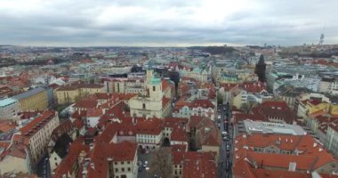 Prag ve Czech cumhuriyetinin havadan görüşü.