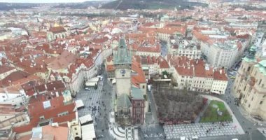 Prag ve Czech cumhuriyetinin havadan görüşü.