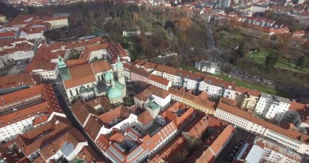 Вид с воздуха на Грац — стоковое видео