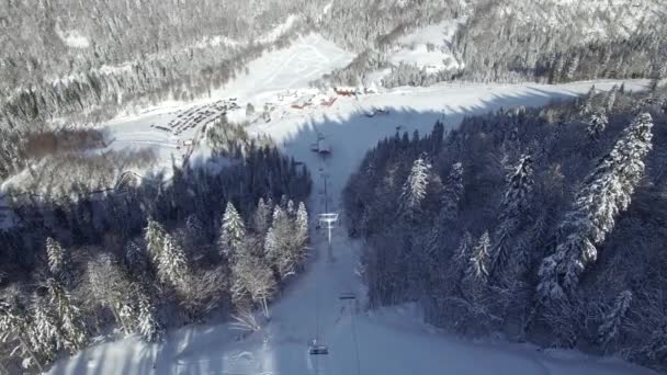 スキー場の空中風景 — ストック動画