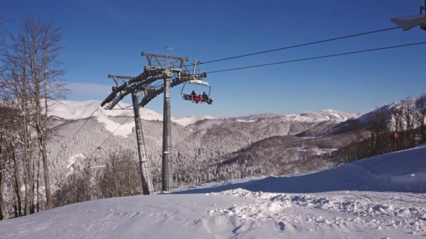 Skigebiet im Winter — Stockvideo