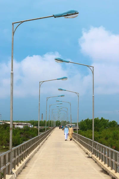 Brygga Eller Brygga Promenadstråk Och Hav Vid Soluppgången Vacker Utsikt — Stockfoto