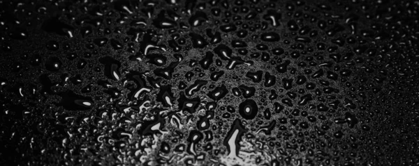 Water Droplets Black Background Close Photo Small Water Drops Black — Stock Photo, Image