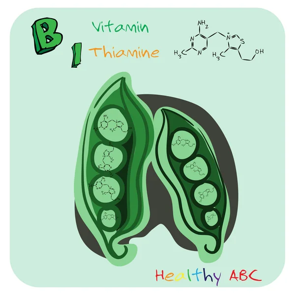 Zdravé abc: vitamín b 1 — Stockový vektor