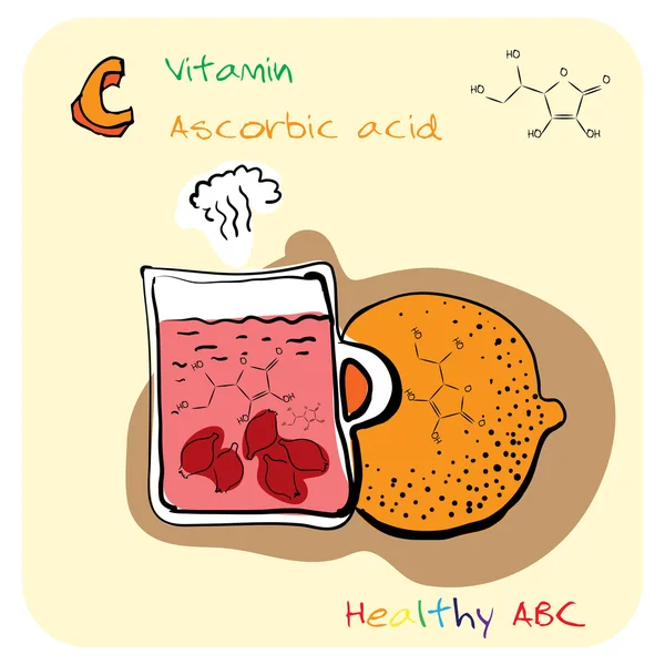 Zdravé abc: vitamín c — Stockový vektor