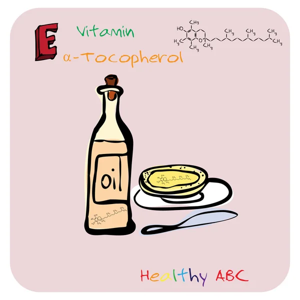 ABC saudável: Vitamina E — Vetor de Stock