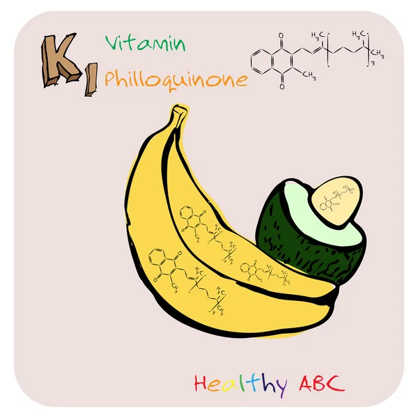 ABC saudável: Vitamina K 1 — Vetor de Stock
