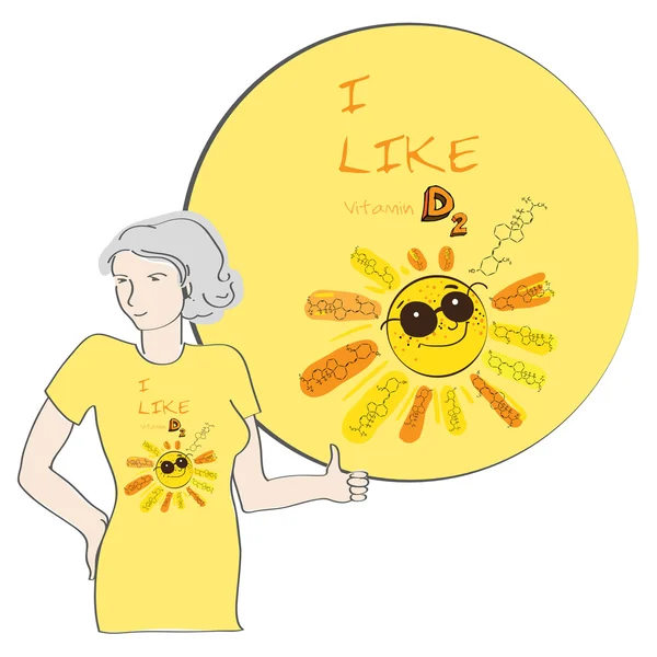 Дизайн футболки: Я люблю витамин D 2 Лицензионные Стоковые Векторы