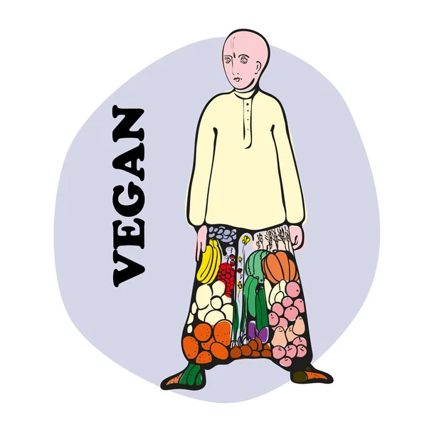 Vegetariano vedico ragazzo — Vettoriale Stock